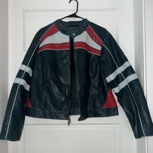 detailed leather jacket